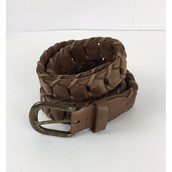 Full Grain Cowhide Leather Bonded Link Belt Brass Buckle Size 36 - Picture 1 of 5